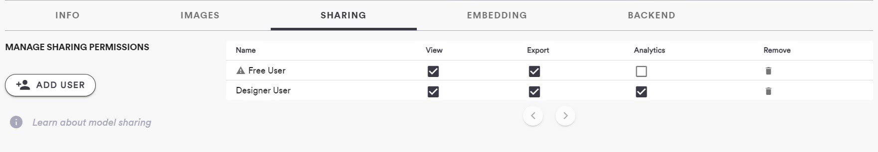 This is an image that shows how to share models with other users.