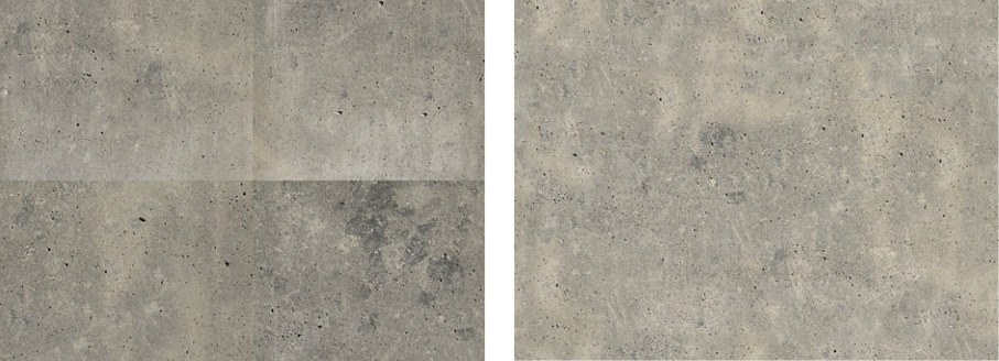 Two square tiles with a gray, speckled stone texture. The left tile has a slightly darker shade and visible seams.