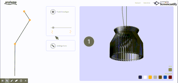 aesthetical slider in a product configurator