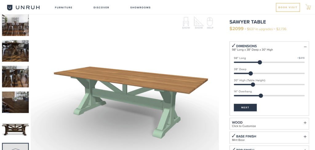 unruh furniture configurator